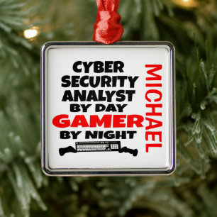 Cyber Security Analyst houdt van videospellen spel Metalen Ornament