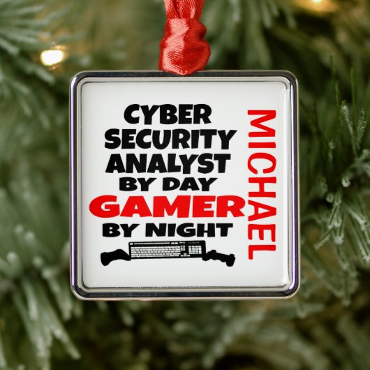 Cyber Security Analyst houdt van videospellen spel Metalen Ornament (Boom)