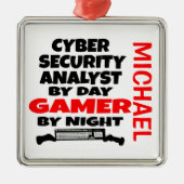 Cyber Security Analyst houdt van videospellen spel Metalen Ornament (Voorkant)