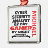 Cyber Security Analyst houdt van videospellen spel Metalen Ornament (Links)