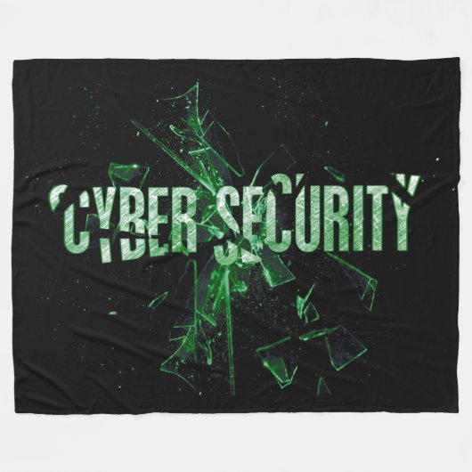Cyber Security Analyst Modern Green Minimalist Fleece Deken (Voorkant (Horizontaal))