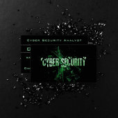 Cyber Security Analyst Modern Green Minimalist Visitekaartje