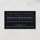 Cyber Security Analyst Modern Paars Blue Ombre Visitekaartje (Achterkant)