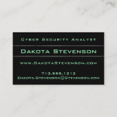 Cyber Security Analyst Professional Binary Green Visitekaartje (Achterkant)