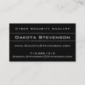Cyber Security Analyst Professional Smoky Grey Visitekaartje (Achterkant)