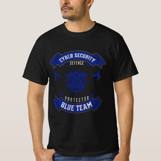 Cyber Security Blue Team Defender's Crest T-shirt (Voorkant)