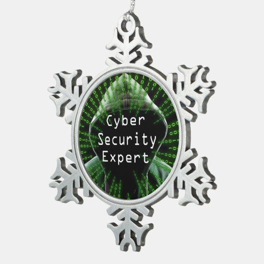 Cyber Security Business Expert Tin Sneeuwvlok Ornament (Rechts)