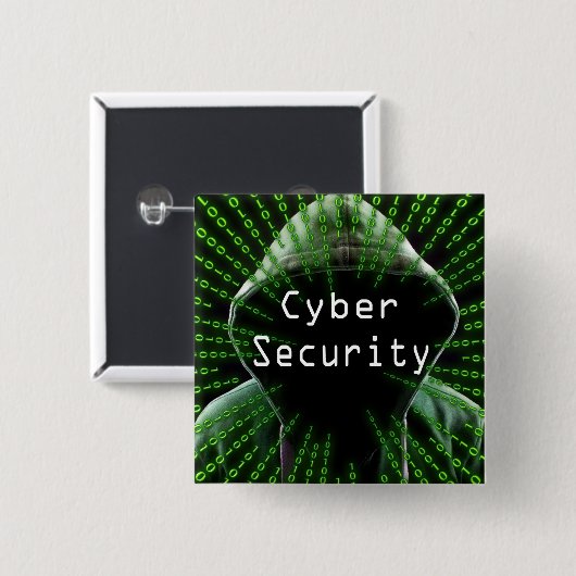 Cyber Security Business Vierkante Button 5,1 Cm (Voorkant /achterkant)