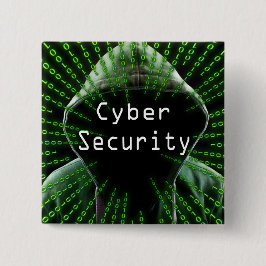 Cyber Security Business Vierkante Button 5,1 Cm