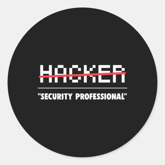 Cyber Security Computer Hacker Ronde Sticker (Voorkant)