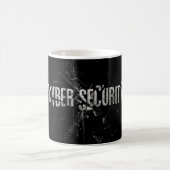Cyber Security Cool Silver Glass Typografie Modern Koffiemok (Center)