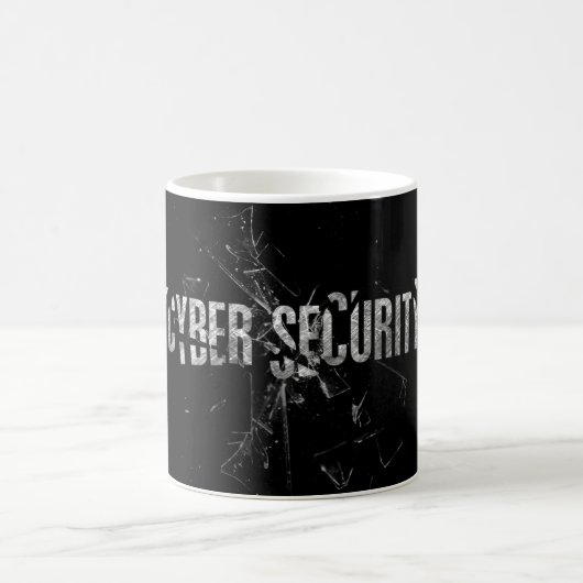 Cyber Security Cool Silver Glass Typografie Modern Koffiemok (Center)
