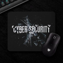 Cyber Security Cool Silver Glass Typografie Modern Muismat