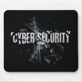 Cyber Security Cool Silver Glass Typografie Modern Muismat (Voorkant)