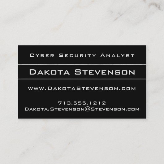 Cyber Security Data Modern Professional Minimalist Visitekaartje (Achterkant)