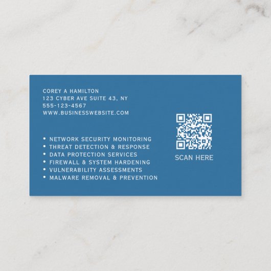 Cyber Security Engineer Service QR Code Visitekaartje (Achterkant)