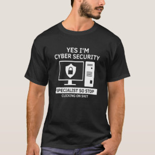Cyber Security Expert for White Pet Hacker Design T-shirt