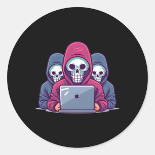 Cyber Security Expert voor White Hacker en Cyber W Ronde Sticker