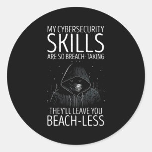 Cyber Security Expert voor White Hacker en Cyber W Ronde Sticker