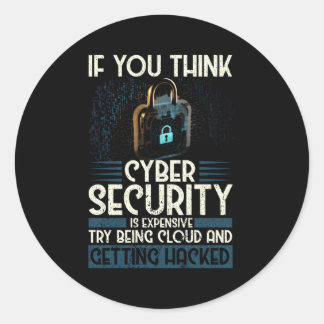 Cyber Security Expert voor White Hacker en Cyber W Ronde Sticker