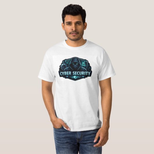 Cyber Security Hacker Shield T-shirt (Voorkant volledig)