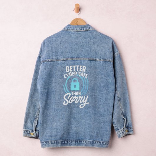 Cyber Security Hacking IT beter Cyber Safe dan S Denim Jacket (Hangar)