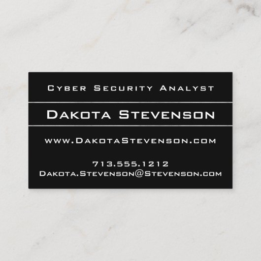 Cyber Security Intelligence Modern Silver Black Visitekaartje (Achterkant)
