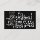 Cyber Security Intelligence Modern Silver Black Visitekaartje (Voorkant)