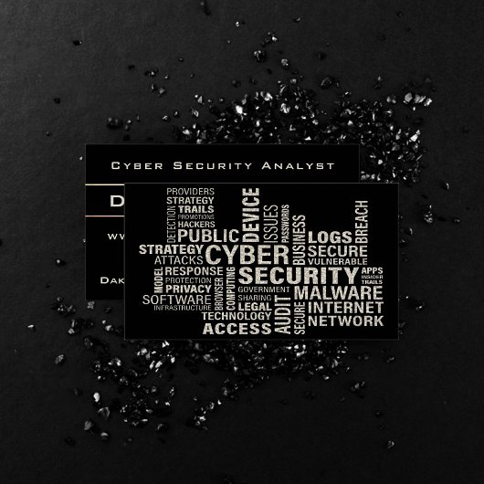 Cyber Security Intelligence Stylish Sepia Gold Visitekaartje