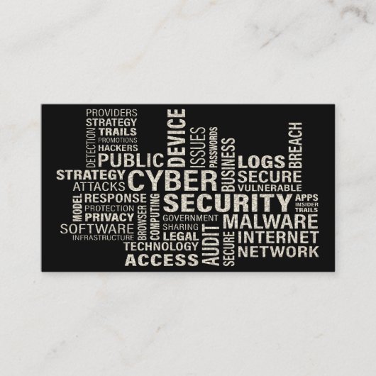 Cyber Security Intelligence Stylish Sepia Gold Visitekaartje (Voorkant)