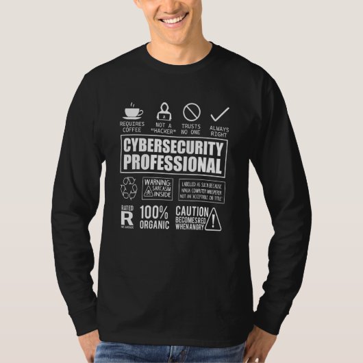 Cyber Security Professional Feiten Hacker Codeergr T-shirt (Voorkant)