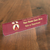 Cyber Security Professional, rood en goud, aangepa Naambordje (Zijkant)