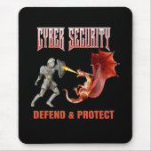 Cyber Security Ridder Draak Verdediging Muismat (Voorkant)