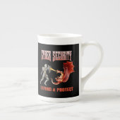 Cyber Security Ridder Draak Verdediging Porselein Kop (Rechts)
