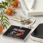 Cyber Security Ridder Draak Verdediging Sleutelhanger (Voorkant Rechts)
