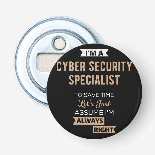 Cyber Security Specialist Button Flesopener (Voorkant)