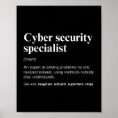Cyber Security Specialist Grappig Analyst Werk Poster (Voorkant)