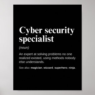Cyber Security Specialist Grappig Analyst Werk Poster