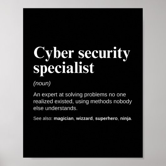 Cyber Security Specialist Grappig Analyst Werk Poster (Voorkant)