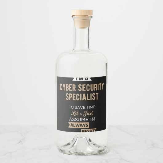 Cyber Security Specialist Likeurfles Etiket (Voorkant)