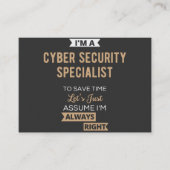 Cyber Security Specialist Visitekaartje (Voorkant)