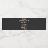 Cyber Security Specialist Waterfles Etiket (Enkel label)