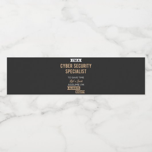 Cyber Security Specialist Waterfles Etiket (Enkel label)