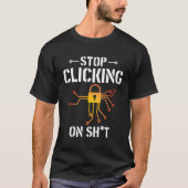 Cyber Security Stop op Computer Programmer te klik T-shirt (Voorkant)