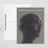 Cyber Skull Binary Hello Future Technology Design  Feestdagenkaart (Voorkant / Achterkant)