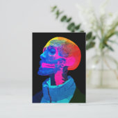 Cyber Skull - futuristische anatomie kunst Briefkaart (Staand voorkant)