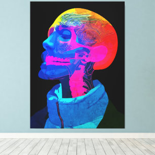 Cyber Skull – Futuristische Anatomie Kunst Canvas Afdruk