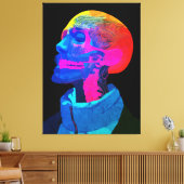 Cyber Skull – Futuristische Anatomie Kunst Canvas Afdruk (Insitu (Woonkamer))