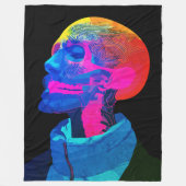 Cyber Skull - futuristische anatomie kunst Fleece Deken (Voorkant)