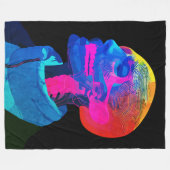 Cyber Skull - futuristische anatomie kunst Fleece Deken (Voorkant (Horizontaal))